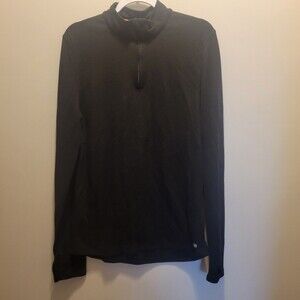 Omni Wool Black 1/4 Quarter Zip Base Layer Pullover Men's L Omniwool Sweater
